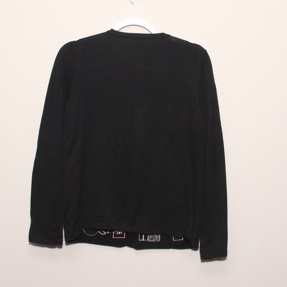 Mercer Street Studio Santa Presents Tree Christmas Sweater Cardigan Size Small - Picture 5 of 6